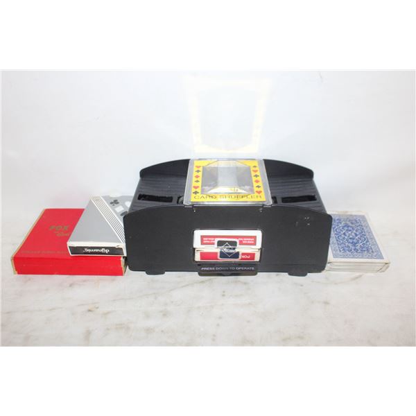 AUTOMATIC CARD SHUFFLER WITH CARDS