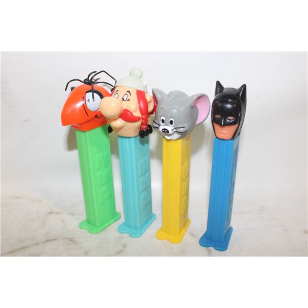 4 VINTAGE PEZ JERRY/BATMAN/PINK