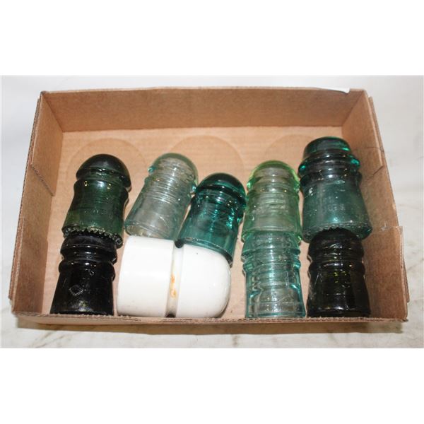 COLORED GLASS INSULATORS HEMINGRAY