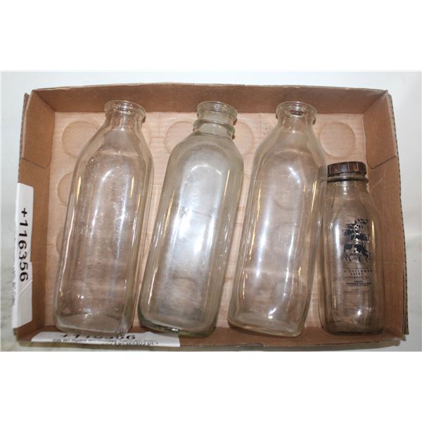 GLASS MILK BOTTLES