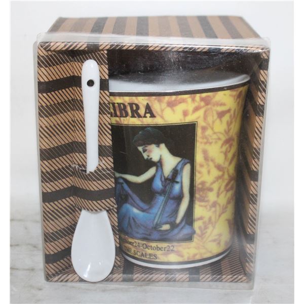 NEW LIBRA DOIAC MUG WITH SPOON