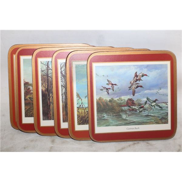 6 PIMPERNEL WATER FOWL COASTERS