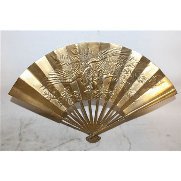 VNITAGE SOLID BRASS FAN PHOENIX DRAGON