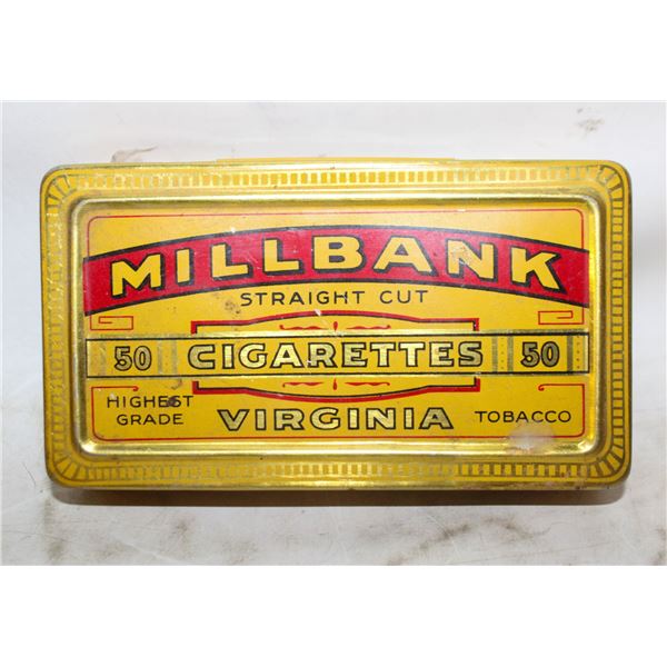 MILLBANK STRAIGHT CUT CGARETTES VIRGINIA TIN