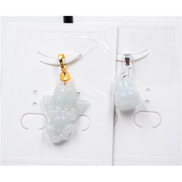 #174-NATURAL JADE JADEITE PENDANT 2PCS