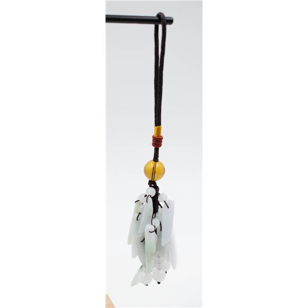 #93- NATURAL JADE JADITE & AGATE CAR HANGER