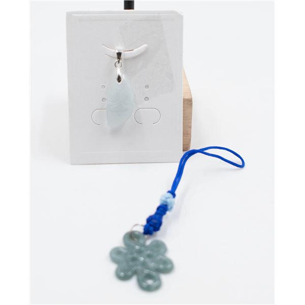 #106- NATURAL JADE JADITE PENDANT & CAR  HANGER