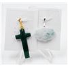 Image 1 : #183-NATURAL JADE JADEITE PENDANT 2PCS