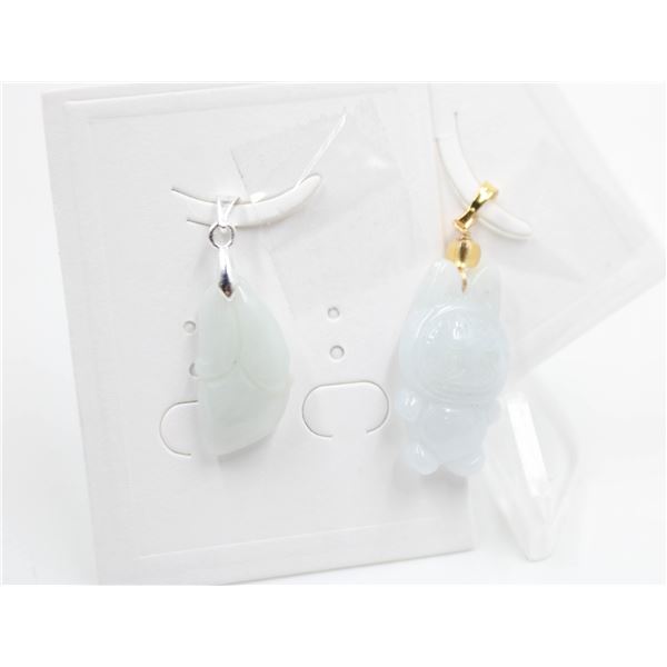 #165-NATURAL JADE JADEITE PENDANT 2PCS