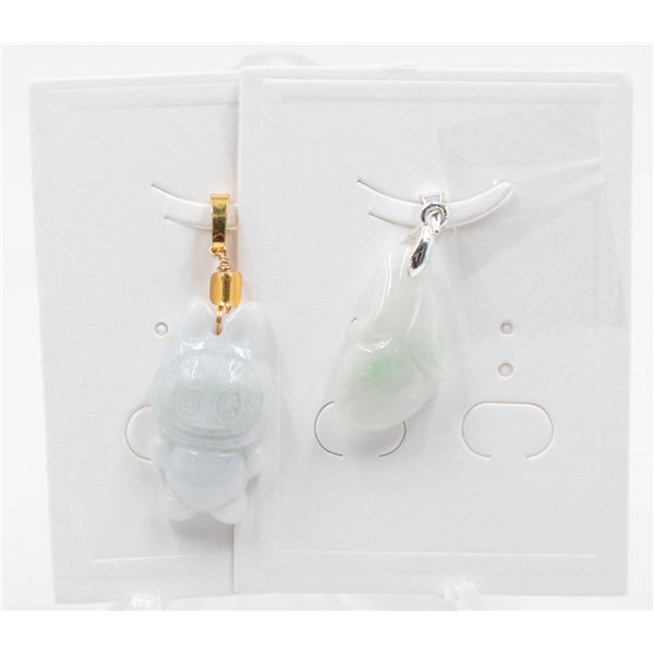 #161-NATURAL JADE JADEITE PENDANT 2PCS
