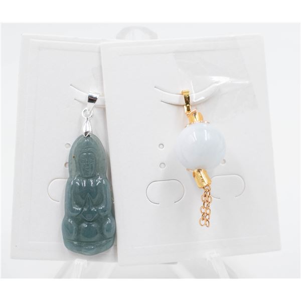 #155-NATURAL JADE JADEITE PENDANT 2PCS