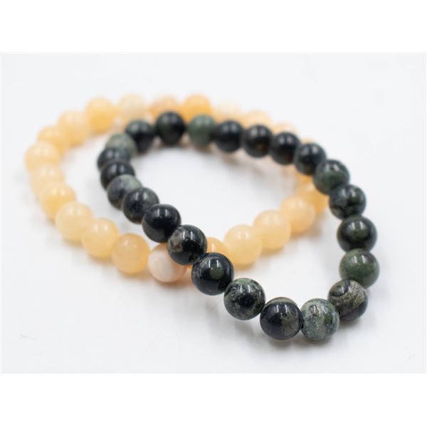 #40- NATURAL BLOOD STONE & YELLOW CHALCEDONY