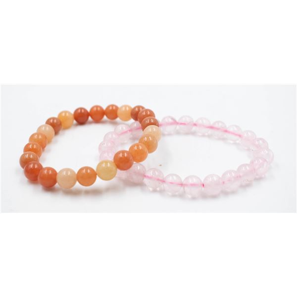 #48- NATURAL ORANG AVENTURINE & PINK ROSE QUARTZ