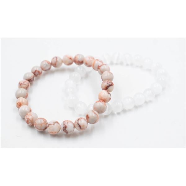 #60- NATURAL SELENITE & RED NET STONE BRACELET