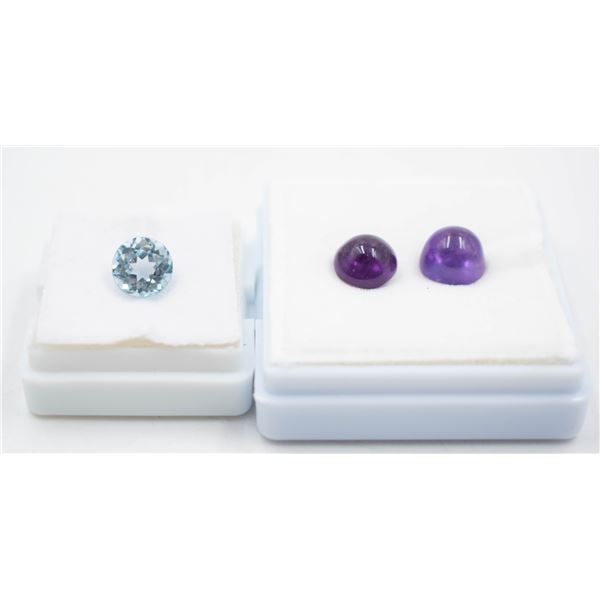#268- NATURAL AMETHYST 6.95CT & SKY BLUE TOPAZ