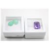 Image 1 : #259- NATURAL AMETHYST 6.05CT& CHRYSOPRASE 3.45CT