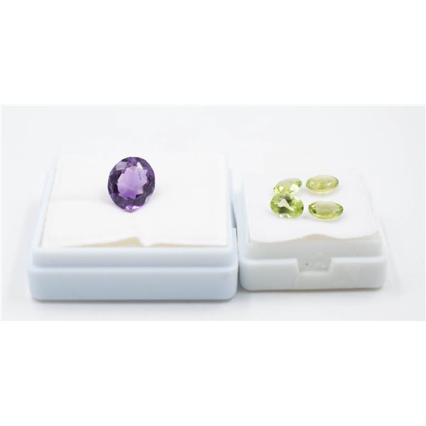 #257- NATURAL AMETHYST 4.80CT & PERIDOT 3.20CT