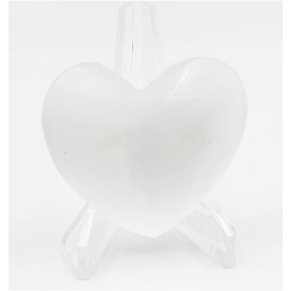 #84-NATURAL SELENITE HEART SHAPE  85 G