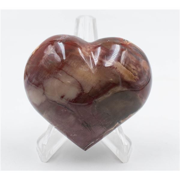 #88-NATURAL PETRIFIED WOOD HEART SHAPE 213 G