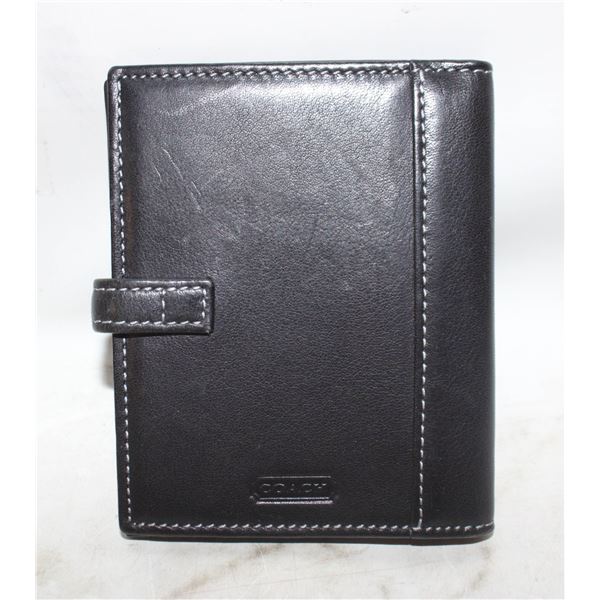 COACH ID HOLDER LEATHER BLACK