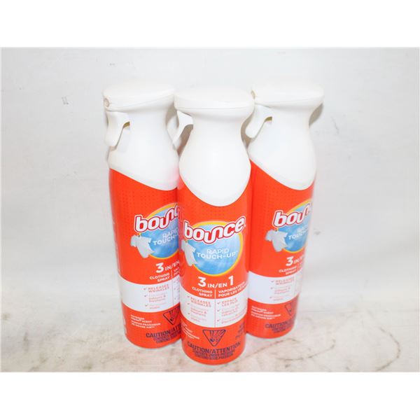 LOT OF 3 BOUNCE CLOTHING SPRAY