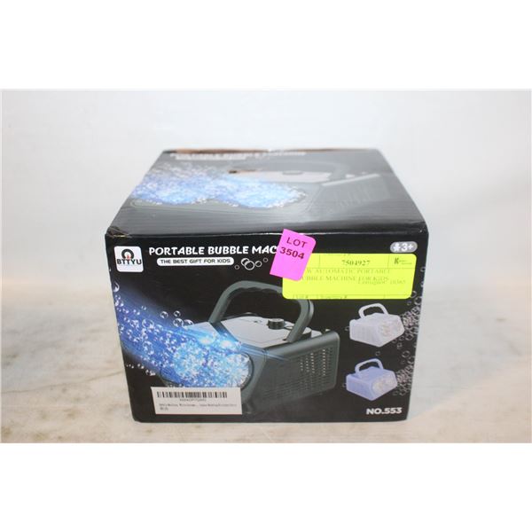 NEW AUTOMATIC PORTABLE BUBBLE MACHINE FOR KIDS