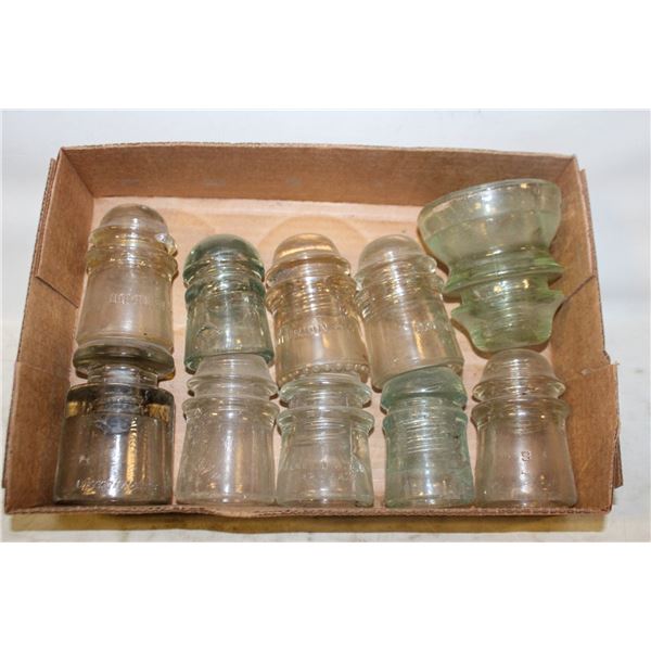 GLASS INSULATORS ARMSTRONG DOMINION HEMINGRAY