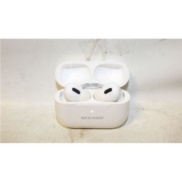 MANGO WIRELESS EARBUDS IN A CHARGING CASE