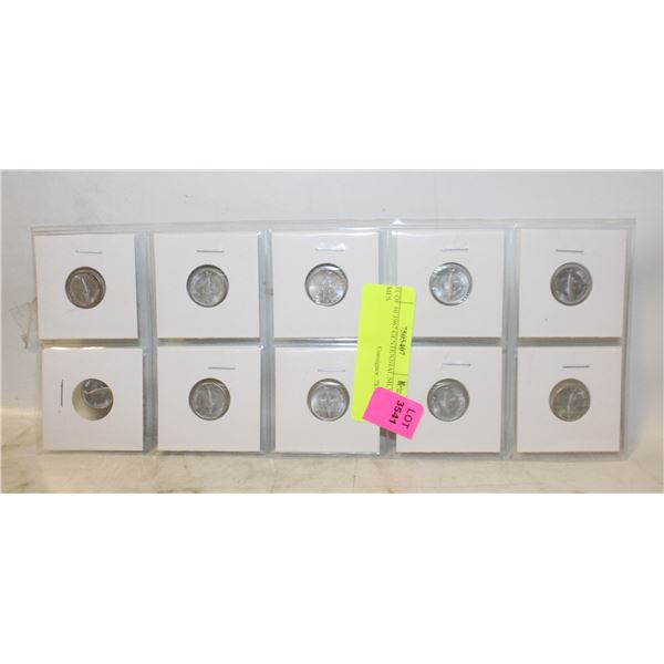 LOT OF 10 1967 CENTENNIAL SILVER DIMES