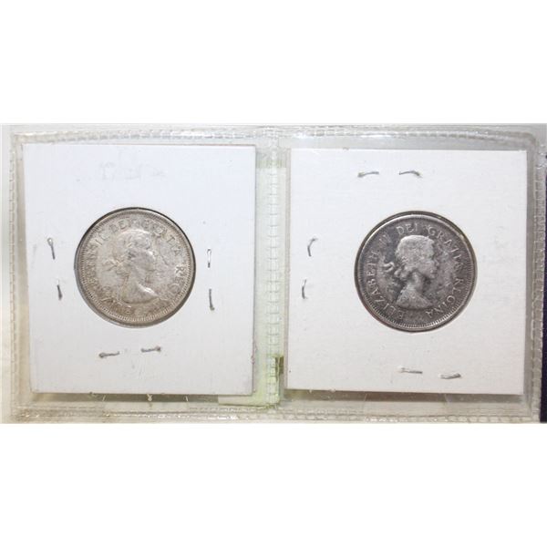 LOT OF 2 1962 SILVER QUARTERS