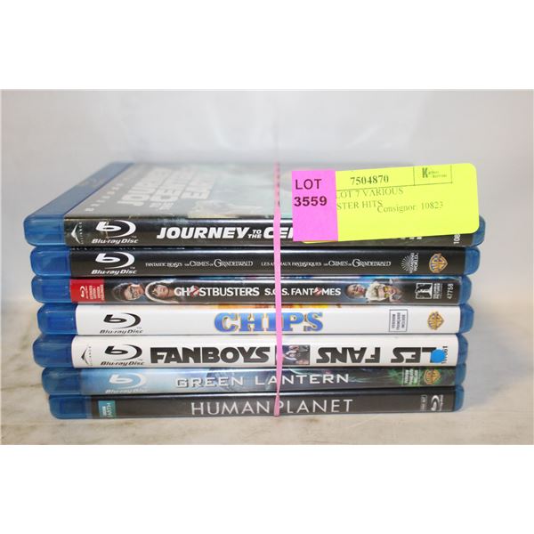 BLU-RAY LOT 7 VARIOUS BLOCKBUSTER HITS