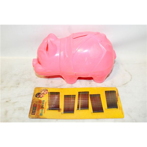 VINTAGE/ANTIQUE PLASTIC PIGGY COIN BANK +