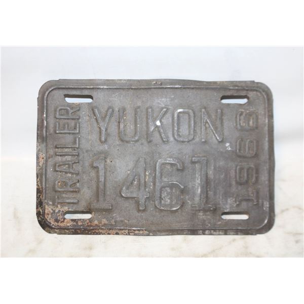 1966 YUKON TRAILER LICENSE PLATE