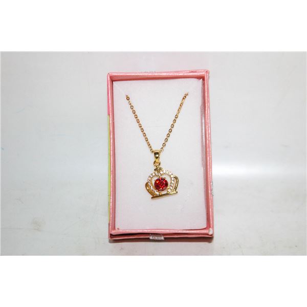 NEW GRA CROWN PENDANT 1 CARAT RED