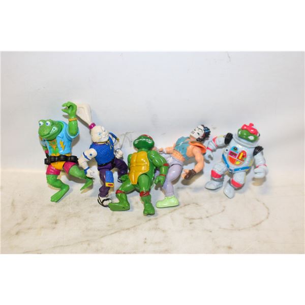 LOT 5 80'S TEENAGE MUTANT NINJA TURTLES FIGURES