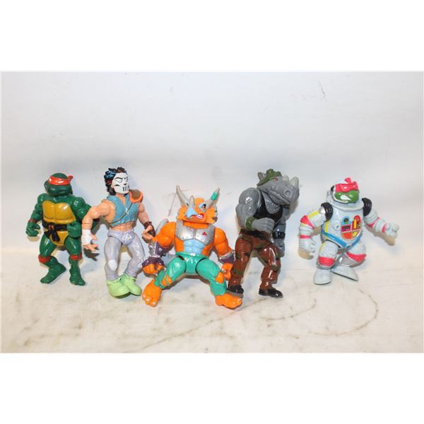 LOT 5 80'S TEENAGE MUTANT NINJA TURTLES FIGURES