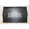 Image 1 : DECORATIVE LEATHER "PARIS" SERVING TRAY