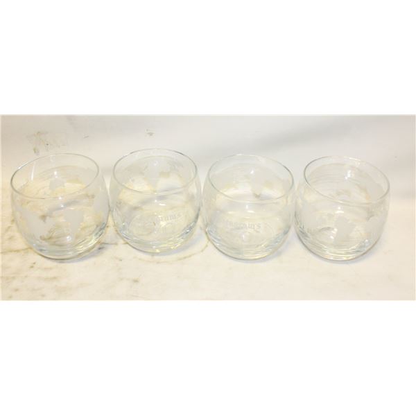 VINTAGE SEAGRAMS "WORLD MAP" ROLY POLY GLASSES