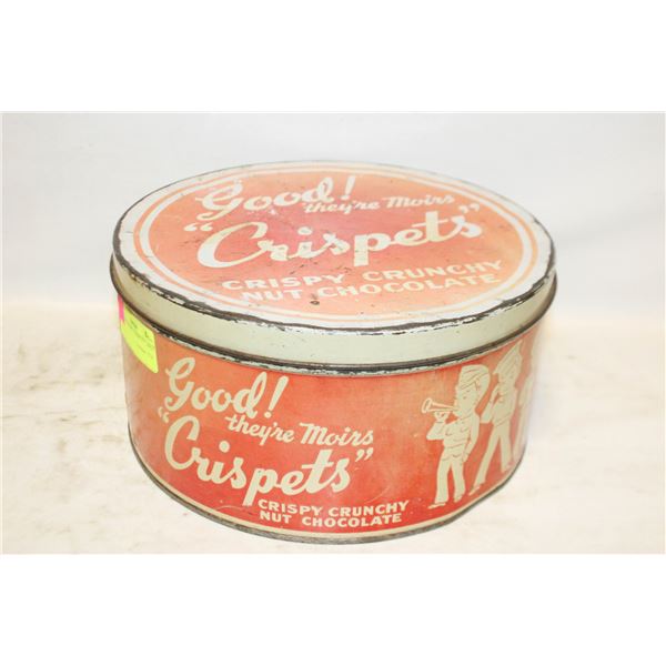 VINTAGE MOIR'S "CRISPETS" LARGE TIN