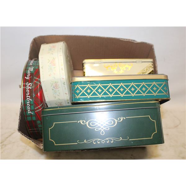 VINTAGE TINS- ASSORTED LOT