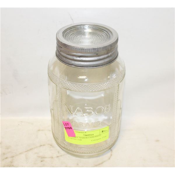 VINTAGE NABOB EMBOSSED COFFEE JAR