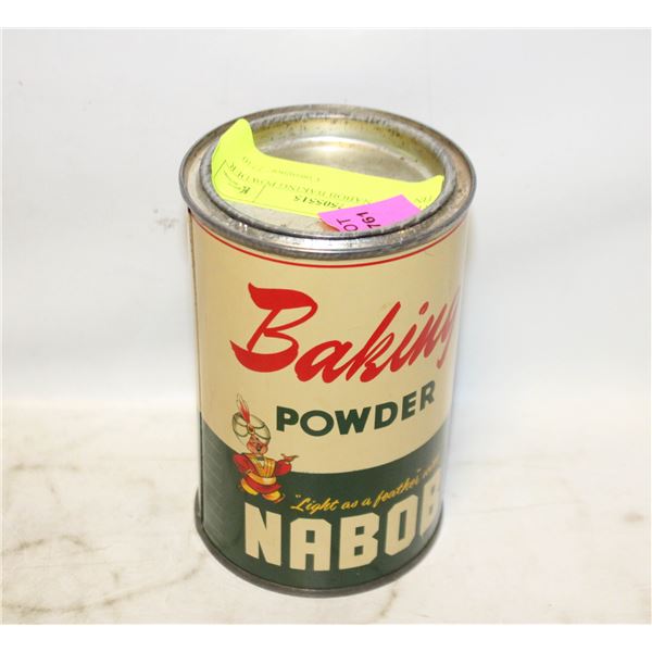VINTAGE NABOB BAKING POWDER TIN