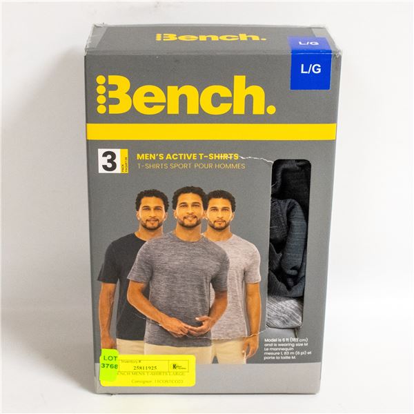 3PK BENCH MENS T-SHIRTS LARGE