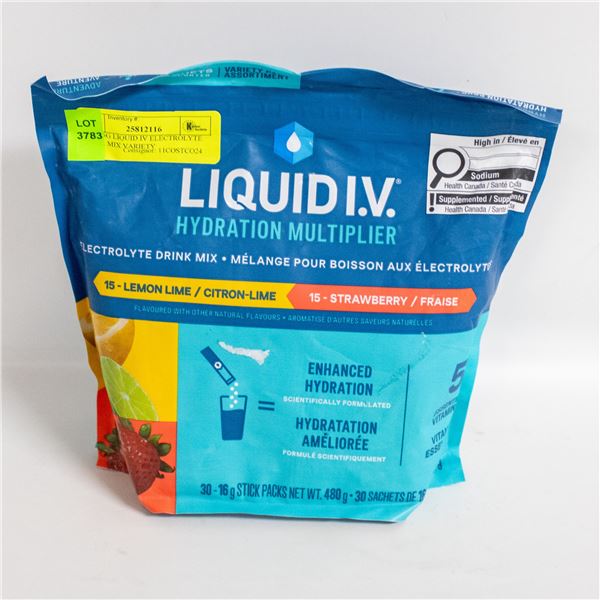 30 X 16G LIQUID IV ELECTROLYTE DRINK MIX VARIETY