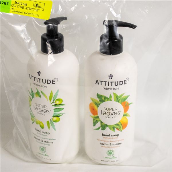 REPACKED 2 X 473ML ATTITUDE HAND SOAPS