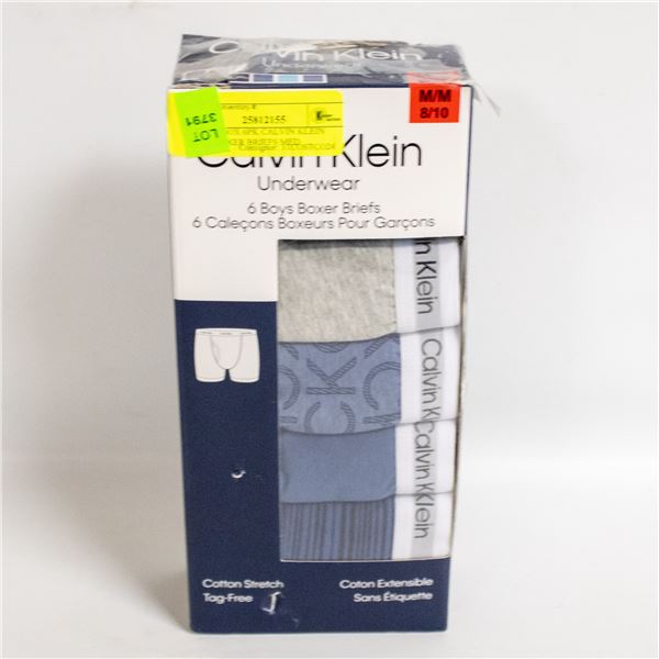 NEW W BOX 6PK CALVIN KLEIN BOYS BOXER BRIEFS MED