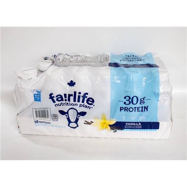 16 X 340ML FAIRLIFE PROTEIN VANILLA BOTTLES