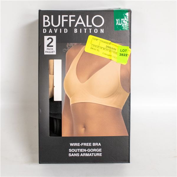 2 PACK OF BUFFALO WIRE FREE BRAS XL