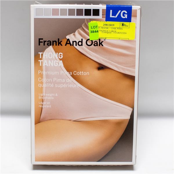 8 PACK OF FRANK + OAK PIMA COTTON THONGS LARGE