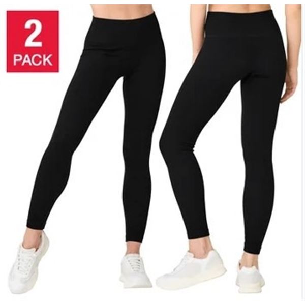 NEW LEMON 2 PACK RIBBED LEGGINGS BLACK SZ SMALL